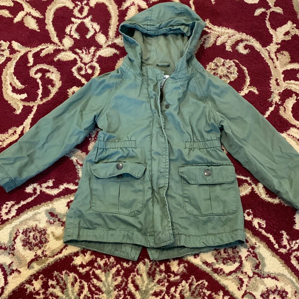 Olive Toddler 4T Hooded Utility Jacket